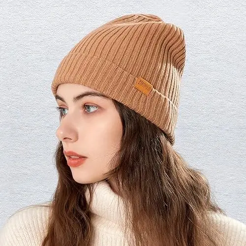 FUQILA 100% Merino Wool Cuff Beanie Hat, Unisex Warm Winter Caps Soft, Breathable & Cozy Stretchy Knitted Cuffed Cap - 6