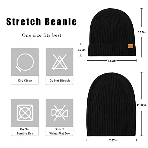 FUQILA 100% Merino Wool Cuff Beanie Hat, Unisex Warm Winter Caps Soft, Breathable & Cozy Stretchy Knitted Cuffed Cap - 3