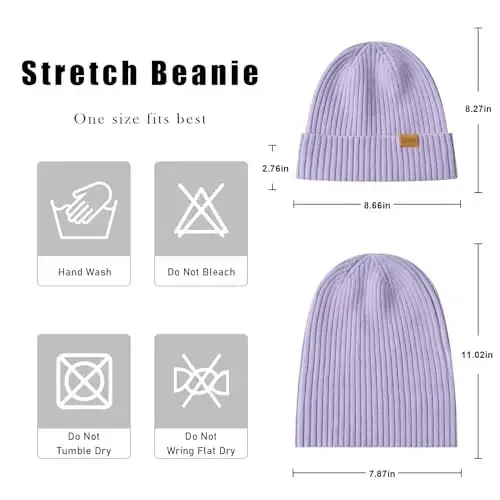 FUQILA 100% Merino Wool Cuff Beanie Hat, Unisex Warm Winter Caps Soft, Breathable & Cozy Stretchy Knitted Cuffed Cap - 3