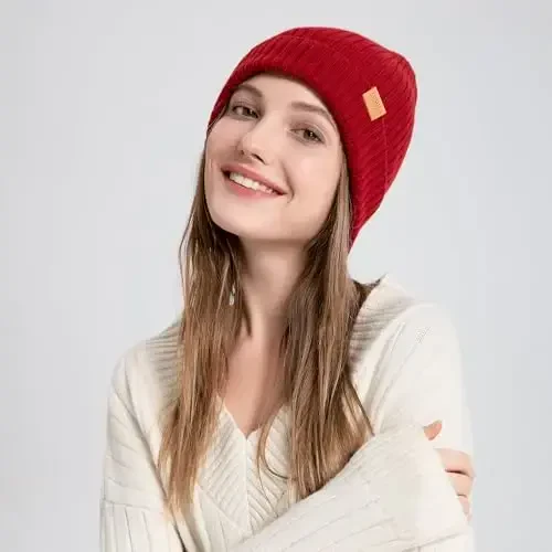 FUQILA 100% Merino Wool Cuff Beanie Hat, Unisex Warm Winter Caps Soft, Breathable & Cozy Stretchy Knitted Cuffed Cap - 5
