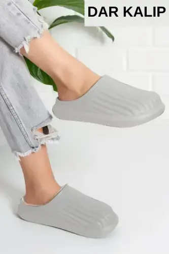 Fur-Lined House Slippers Plush Wool Women's Winter Slippers Guest Dowry Bundle Bridal Slippers-Gray - 1