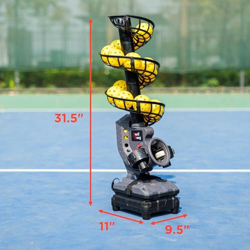 Furlihong 3802PBH Pickleball Machine, Adjustable Speed & Angles, Pickleball Launcher with Auto Swing Base, Powered by Power Bank/Batteries/AC Power, for All-Level Training - 13