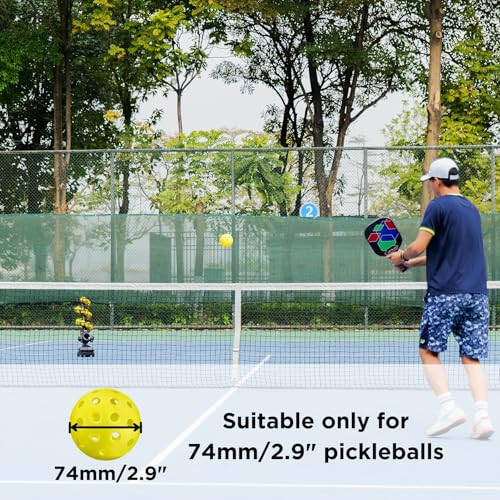 Furlihong 3802PBH Pickleball Machine, Adjustable Speed & Angles, Pickleball Launcher with Auto Swing Base, Powered by Power Bank/Batteries/AC Power, for All-Level Training - 2