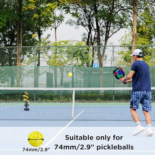 Furlihong 3802PBH Pickleball Machine, Adjustable Speed & Angles, Pickleball Launcher with Auto Swing Base, Powered by Power Bank/Batteries/AC Power, for All-Level Training - 6