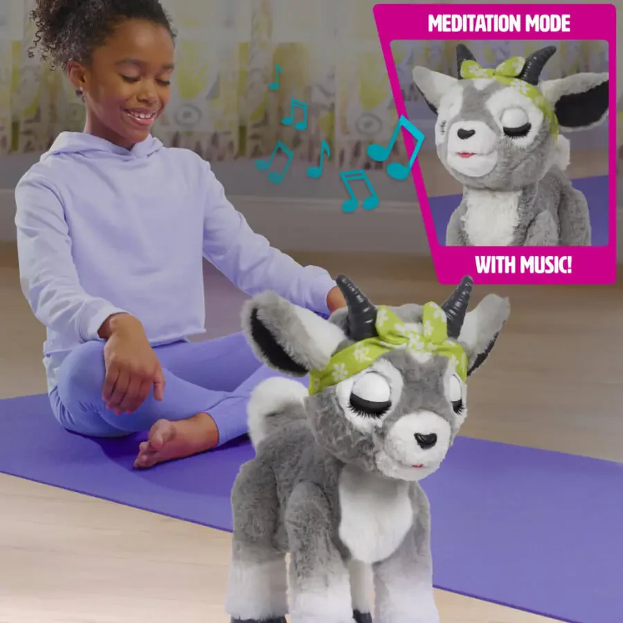furReal Daisy the Yoga Goat Interactive Toy, 11-inch Realistic Plush Kids Toys for Ages - 6