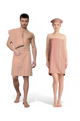 Furry Men's Women's Bathrobe Dowry Towel Set - PEŞLI COLLECTION (1)