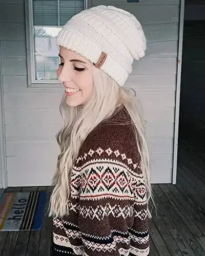 FURTALK Ayollar Qishki Trikotaj Beanie Shlyapa Issiq Trikotaj Bosh suyagi chang'i shapka Ayollar uchun shlyapalar - 6