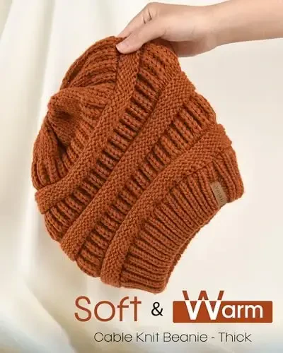 FURTALK Ayollar Qishki Trikotaj Beanie Shlyapa Issiq Trikotaj Bosh suyagi chang'i shapkalari Ayollar uchun - 2