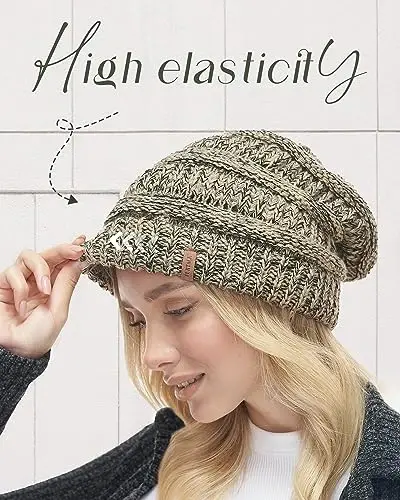 FURTALK Ayollar Qishki Trikotaj Beanie Shlyapa Issiq Trikotaj Bosh Suyagi Chang'i Shapkalari Ayollar uchun - 6