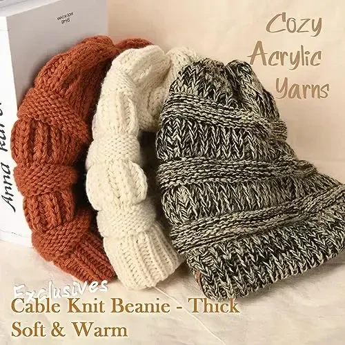 FURTALK Ayollar Qishki Trikotaj Beanie Shlyapa Issiq Trikotaj Bosh Suyagi Chang'i Shapkalari Ayollar uchun - 2