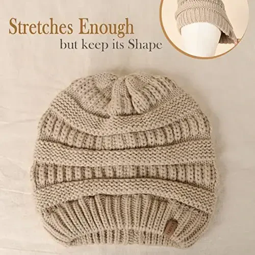 FURTALK Ayollar Qishki Trikotaj Beanie Shlyapa Issiq Trikotaj Bosh suyagi chang'i shapkalari Ayollar uchun - 4