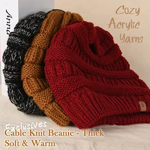 FURTALK Ayollar Qishki Trikotaj Beanie Shlyapa Issiq Trikotaj Bosh Suyagi Chang'i Shlyapalari Ayollar uchun - 2