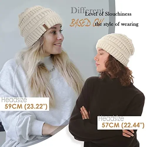 FURTALK Ayollar Qishki Trikotaj Beanie Shlyapa Issiq Trikotaj Bosh Suyagi Chang'i Shlyapalari Ayollar uchun - 5