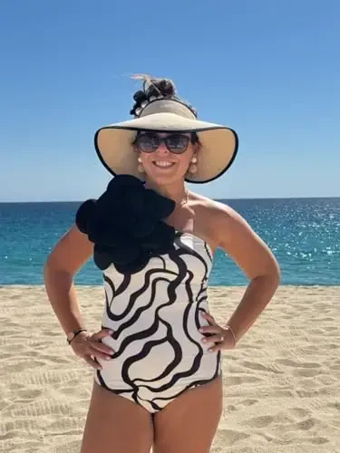 FURTALK Ayollar uchun keng qirrali plyaj shlyapasi Somon Vizör Quyruqli yozgi UV yig'iladigan buklanadigan plyaj ta'tilining zaruriy narsalari - 6