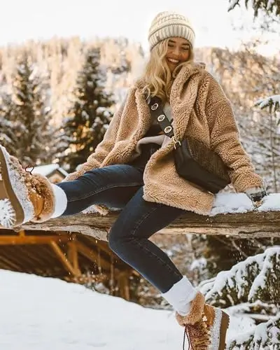 FURTALK Ayollar uchun qishki shapka, atlas astarli, o'ralgan, katta hajmli, yumshoq shapka, bosh suyagini isituvchi qalpoq - 3