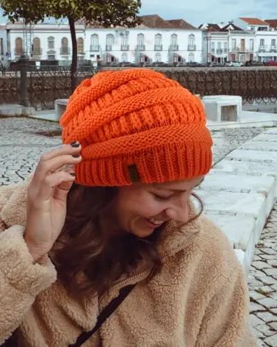 FURTALK Ayollar uchun qishki shapka Satin qoplamali o'ralgan trikotaj qalin yumshoq shapkalar Bosh suyagi issiq qalpoq - 4