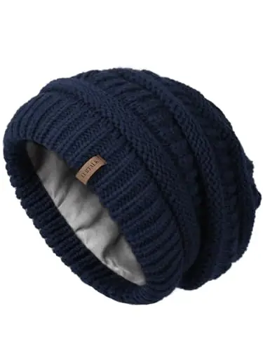 FURTALK Ayollar uchun qishki shapkalar Fleece astarli trikotaj shapkalar Yumshoq issiq shapkalar Chang'i bosh suyagi shapkasi - FURTALK