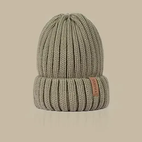 FURTALK Ayollar uchun qishki shapkalar, jun bilan qoplangan beanie trikotaj katta hajmli ayollar qor shapkasi - 5