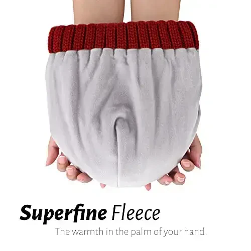 FURTALK Ayollar uchun qishki shlyapalar Fleece bilan qoplangan Beanie trikotaj katta hajmli ayollar qor qalpoq - 3