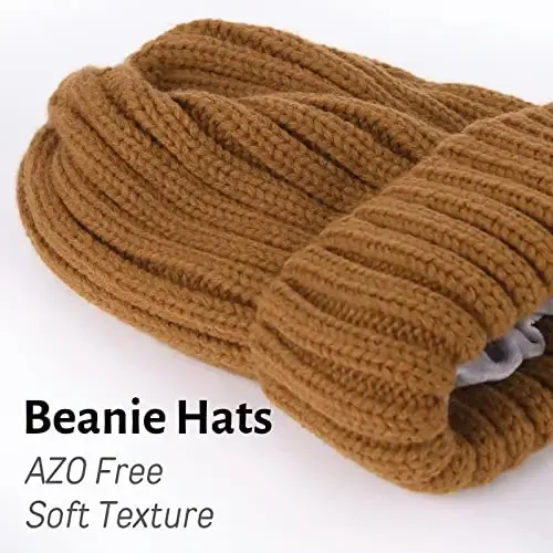 FURTALK Ayollar uchun qishki shlyapalar Fleece bilan qoplangan Beanie Trikotaj katta hajmli ayollar qor shapkasi - 4