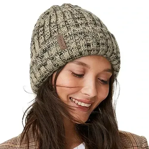 FURTALK Ayollar uchun qishki shlyapalar Fleece bilan qoplangan Beanie trikotaj katta hajmli ayollar qor shapkasi - FURTALK