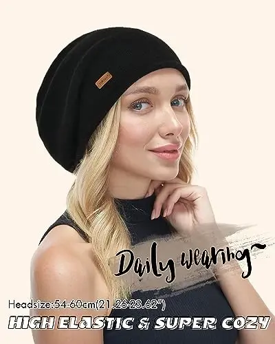 FURTALK Ayollar uchun slouchy shapkalar Qishki shapkalar Yumshoq iliq shapka Xonimlar uchun trikotaj bosh suyagi shapkalari - 5