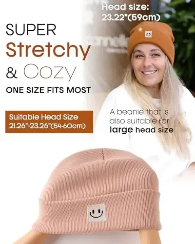 FURTALK Ayollar va erkaklar uchun unisex shapka, trikotaj manjetli qishki shapkalar, yumshoq iliq yoqimli chang'i bosh suyagi shapkalari - 3