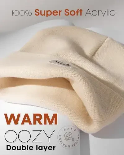 FURTALK Ayollar va erkaklar uchun unisex shapka, trikotaj manjetli qishki shapkalar Yumshoq issiq yoqimli chang'i bosh suyagi shapkalari - FURTALK (1)