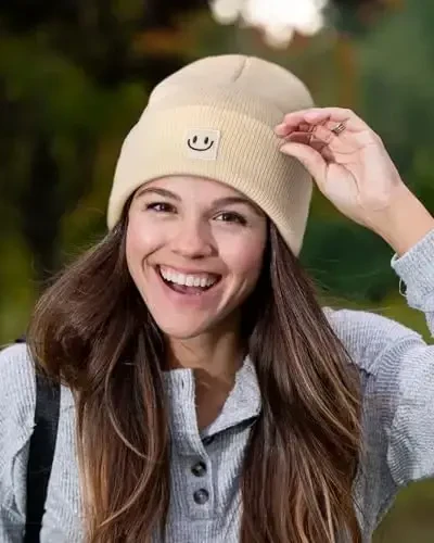 FURTALK Ayollar va erkaklar uchun unisex shapka, trikotaj manjetli qishki shapkalar Yumshoq issiq yoqimli chang'i bosh suyagi shapkalari - 5