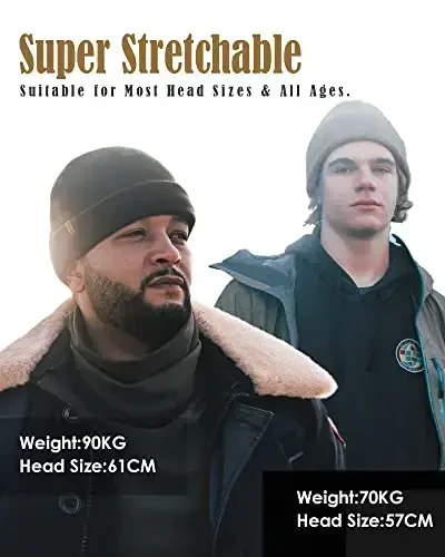 FURTALK Beanie for Men Women Cuffed Thick Knitted Unisex Winter Hat Beanies Skull Cap - 3