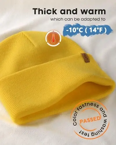 FURTALK Beanie for Men Women Cuffed Thick Knitted Unisex Winter Hat Beanies Skull Cap - 2