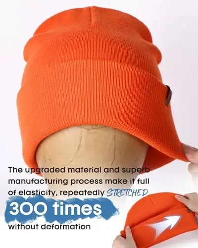 FURTALK Beanie for Men Women Cuffed Thick Knitted Winter Hat Skull Cap | Double-Layer Warmth, Ultra-Soft Itch-Free Knit, Snug No-Slip Fit, Essential Gear for Winter Jogging & Outdoor Sports - 3