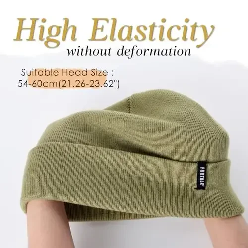 FURTALK Beanie Hat for Men Women Winter Hats for Women Men Soft Warm Unisex Cuffed Beanie Knitted Skull Cap - 2