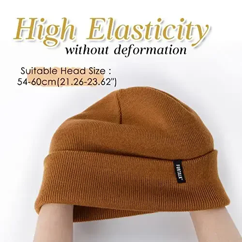 FURTALK Beanie Hat for Men Women Winter Hats for Women Men Soft Warm Unisex Cuffed Beanie Knitted Skull Cap - 3