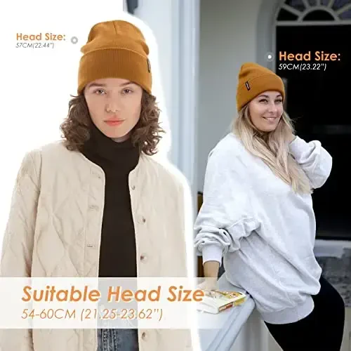 FURTALK Beanie Hat for Men Women Winter Hats for Women Men Soft Warm Unisex Cuffed Beanie Knitted Skull Cap - 4