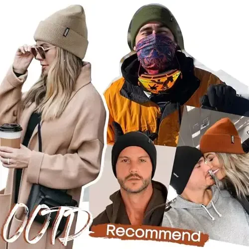 FURTALK Beanie Hat for Men Women Winter Hats for Women Men Soft Warm Unisex Cuffed Beanie Knitted Skull Cap - 4