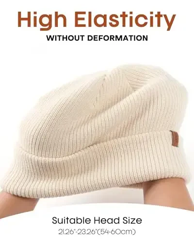 FURTALK Beanie Hats for Women Men Winter Hats Womens Knitted Slouchy Beanies Cuffed Skull Cap Warm Ski Hat - 3