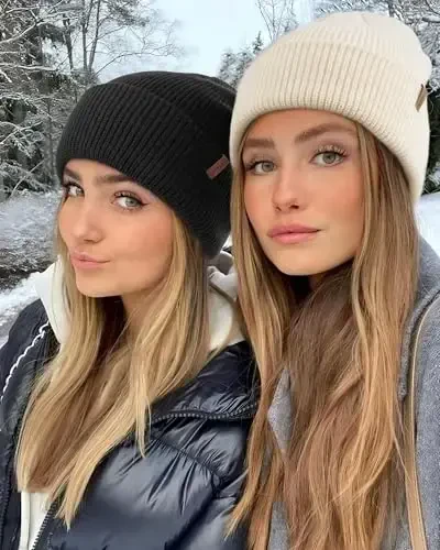 FURTALK Beanie Hats for Women Men Winter Hats Womens Knitted Slouchy Beanies Cuffed Skull Cap Warm Ski Hat - 5