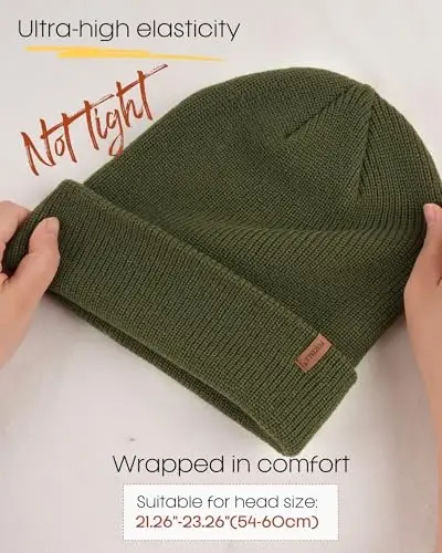 FURTALK Beanie Hats for Women Men Winter Hats Womens Knitted Slouchy Beanies Cuffed Skull Cap Warm Ski Hat - 3