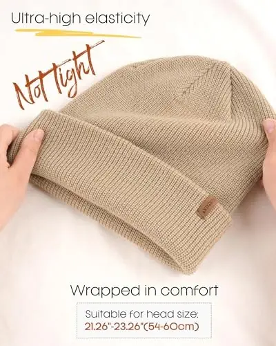 FURTALK Beanie Hats for Women Men Winter Hats Womens Knitted Slouchy Beanies Cuffed Skull Cap Warm Ski Hat - 3