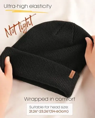 FURTALK Beanie Hats for Women Men Winter Hats Womens Knitted Slouchy Beanies Cuffed Skull Cap Warm Ski Hat - 4