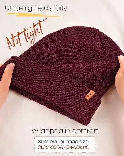 FURTALK Beanie Hats for Women Men Winter Hats Womens Knitted Slouchy Beanies Cuffed Skull Cap Warm Ski Hat - 2