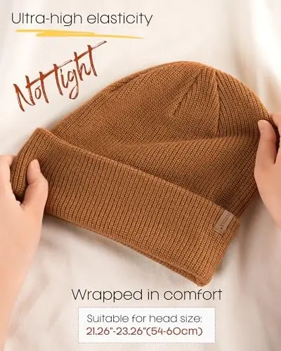 FURTALK Beanie Hats for Women Men Winter Hats Womens Knitted Slouchy Beanies Cuffed Skull Cap Warm Ski Hat - 3