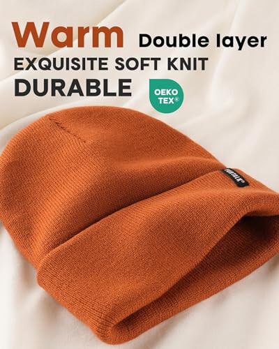 FURTALK Beanie Shlyapa, Erkaklar Va Ayollar Uchun Qishloq Shlyapalari, Yumshoq Issiq Birlashtirilgan Beanie, Triko Bosh Qopqogʻi - 2