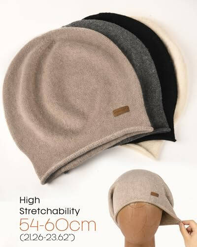 FURTALK CasModazoneere Keng Ayollar uchun qishki shlyapalar Yumshoq iliq Beret ayollar uchun jun cho'milish bosh suyagi Beanies - 4