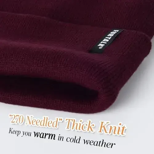 FURTALK Erkaklar Ayollar Qishki Shlyapa Erkaklar Ayollar Yumshoq Issiq Unisex Manjetli Shlyapa Trikotaj Bosh Suyagi Qalpog'i uchun FURTALK Beanie Shlyapa - FURTALK (1)