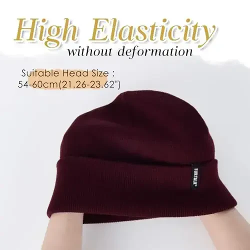 FURTALK Erkaklar Ayollar Qishki Shlyapa Erkaklar Ayollar Yumshoq Issiq Unisex Manjetli Shlyapa Trikotaj Bosh Suyagi Qalpog'i uchun FURTALK Beanie Shlyapa - 3