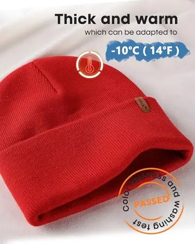 FURTALK Erkaklar Ayollar uchun Beanie Manshetli Qalin Trikotaj Unisex Qishki Shlyapa Beanies череп qopqog'i - FURTALK (1)
