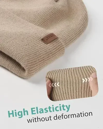 FURTALK Erkaklar Ayollar uchun Beanie Qalin Triko Bilan Ishlangan Unisex Qishki Shlyapa Beanies череп qopqog'i - FURTALK (1)