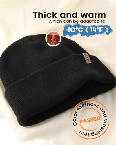 FURTALK Erkaklar Ayollar uchun Beanie Qalin Triko Unisex Qishki Shlyapa Beani Bosh Suyagi Qalpog'i - 2